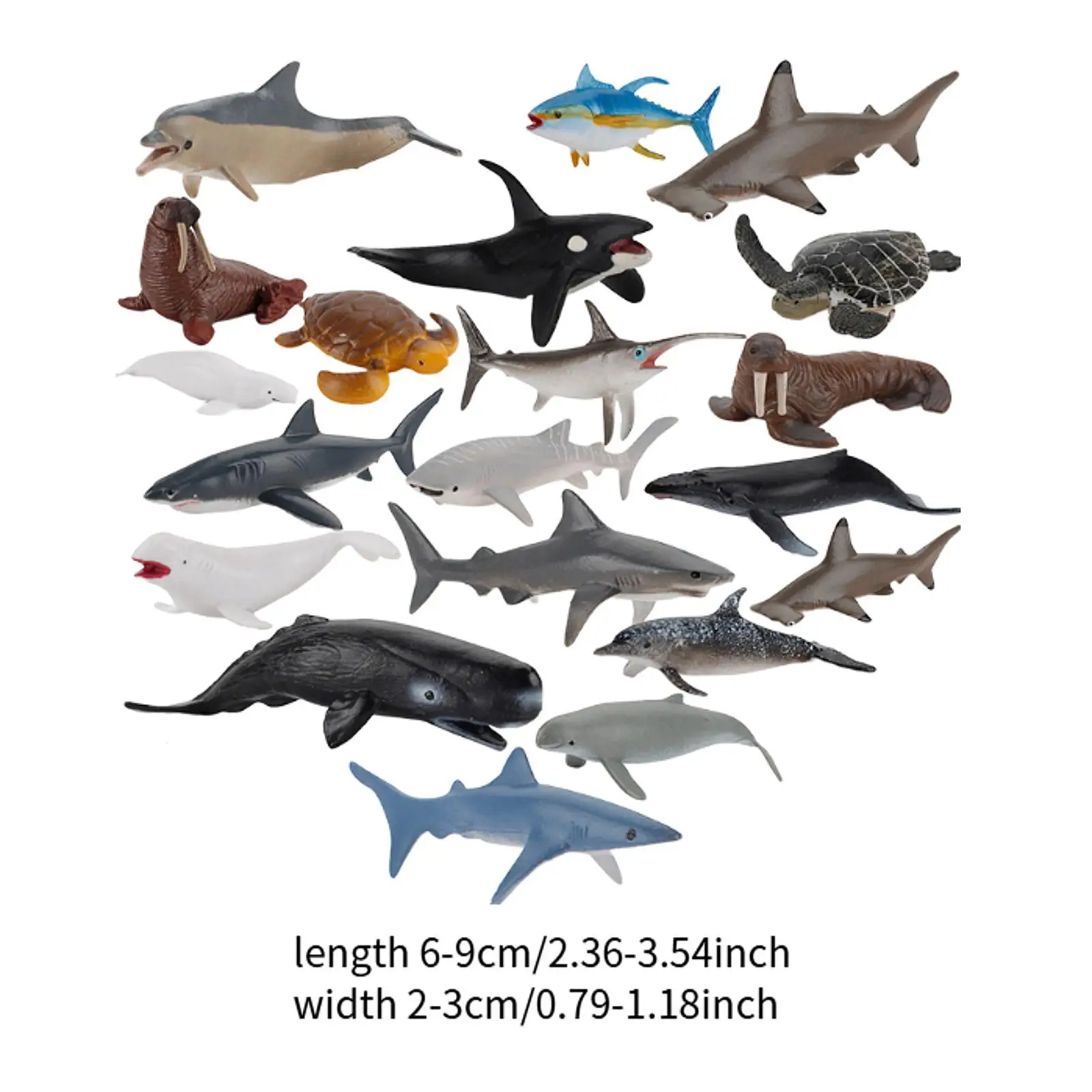 20 قطعة من نماذج الحيوانات البحرية للأطفال، تماثيل حيوانات واقعية في أعماق البحار لكعكة عيد الميلاد، هدية للطاولة #6