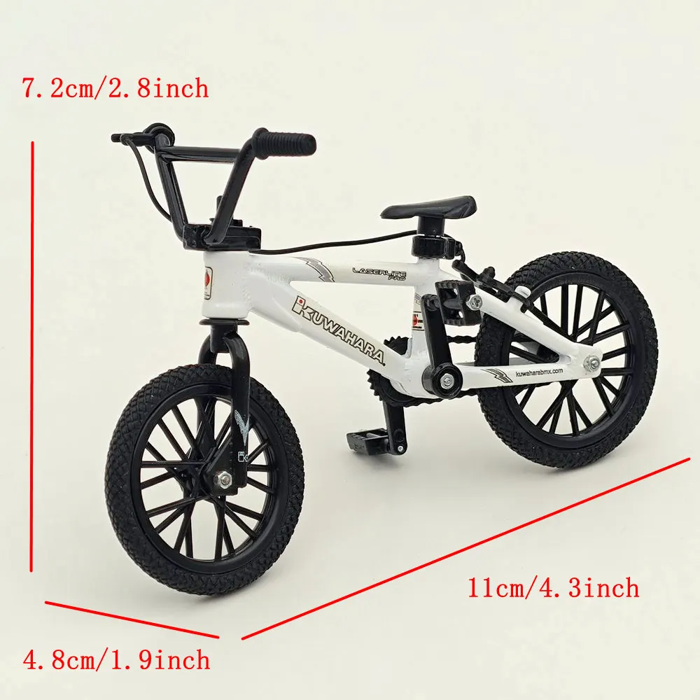 FLICK TRIX Miniature BMX Finger Bike PREMIUM Bicycle Diecast Toys Gift Kuwahara LaserLite Pro -White