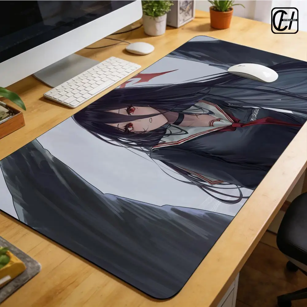 Anime B-Blue A-Archive Hasumi Mouse Pad XXL Mouse Pad Large Non-Slip Lock Edge Keyboard Pad Anti-Slip Gaming Desk Mat Office Pad