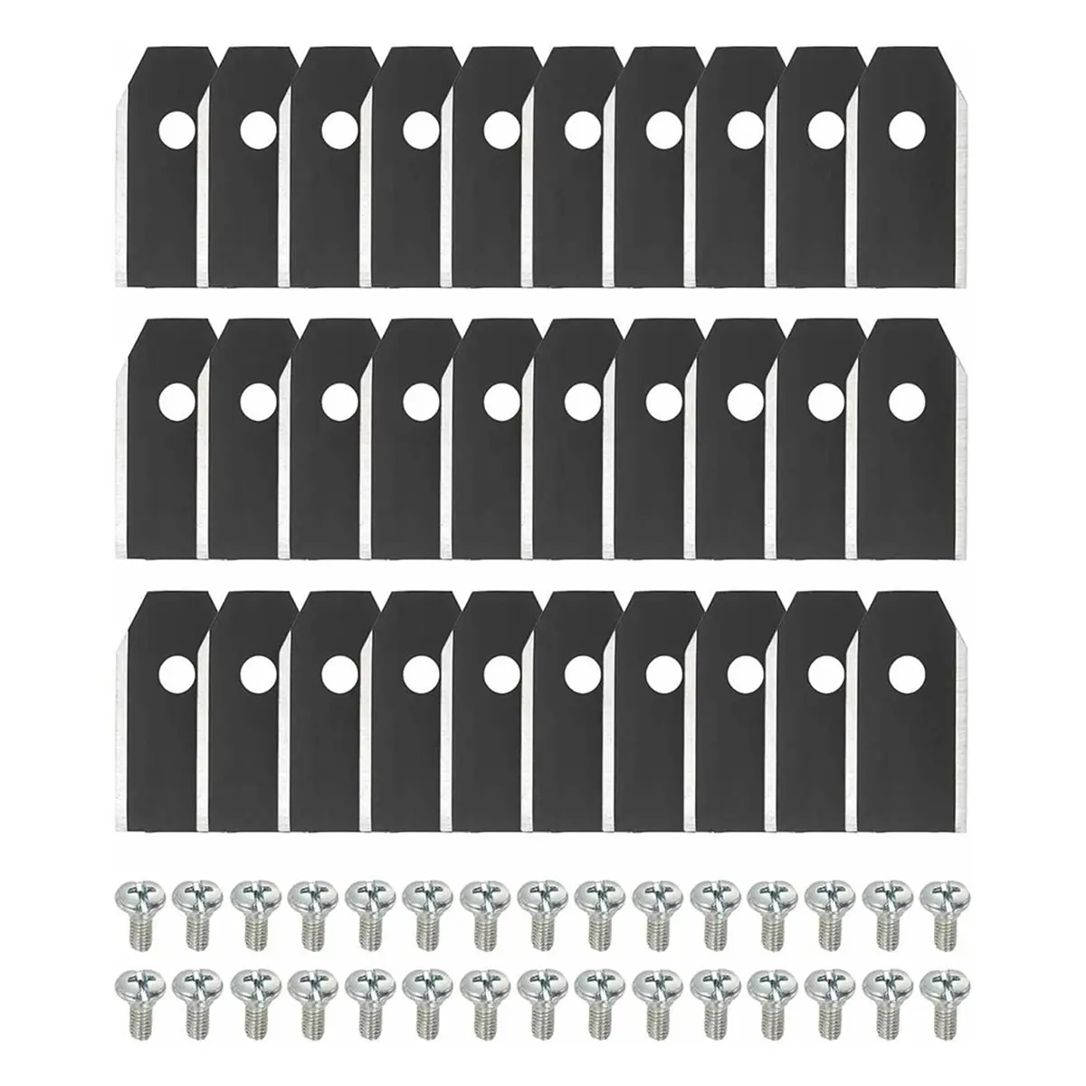 30Pcs Single Hole 5mm Lawn Mower Blades for Cordless Trimmer Lawn Mower Blades Stainless Steel