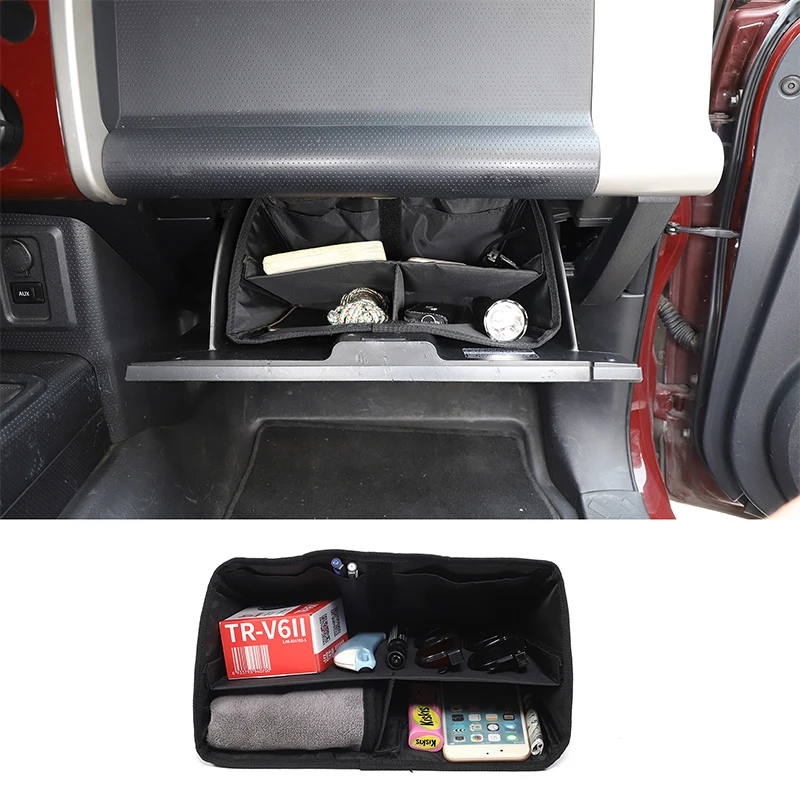 

For Toyota FJ Cruiser 2007-2021 Oxford cloth black car glove box divider bag tool bag organizer bag car interior accessories