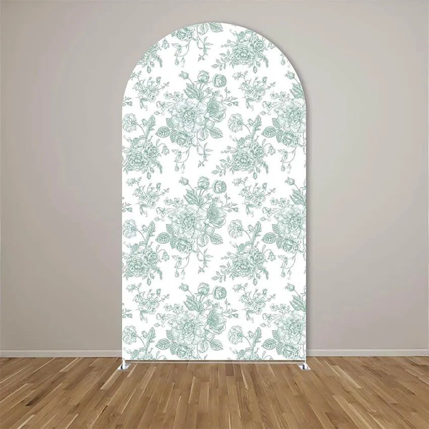 Mehofond personalizado 2 caras patrón Floral verde niños cumpleaños boda cubiertas de despedida de soltera Chiara arco fondo decoración telón de fondo