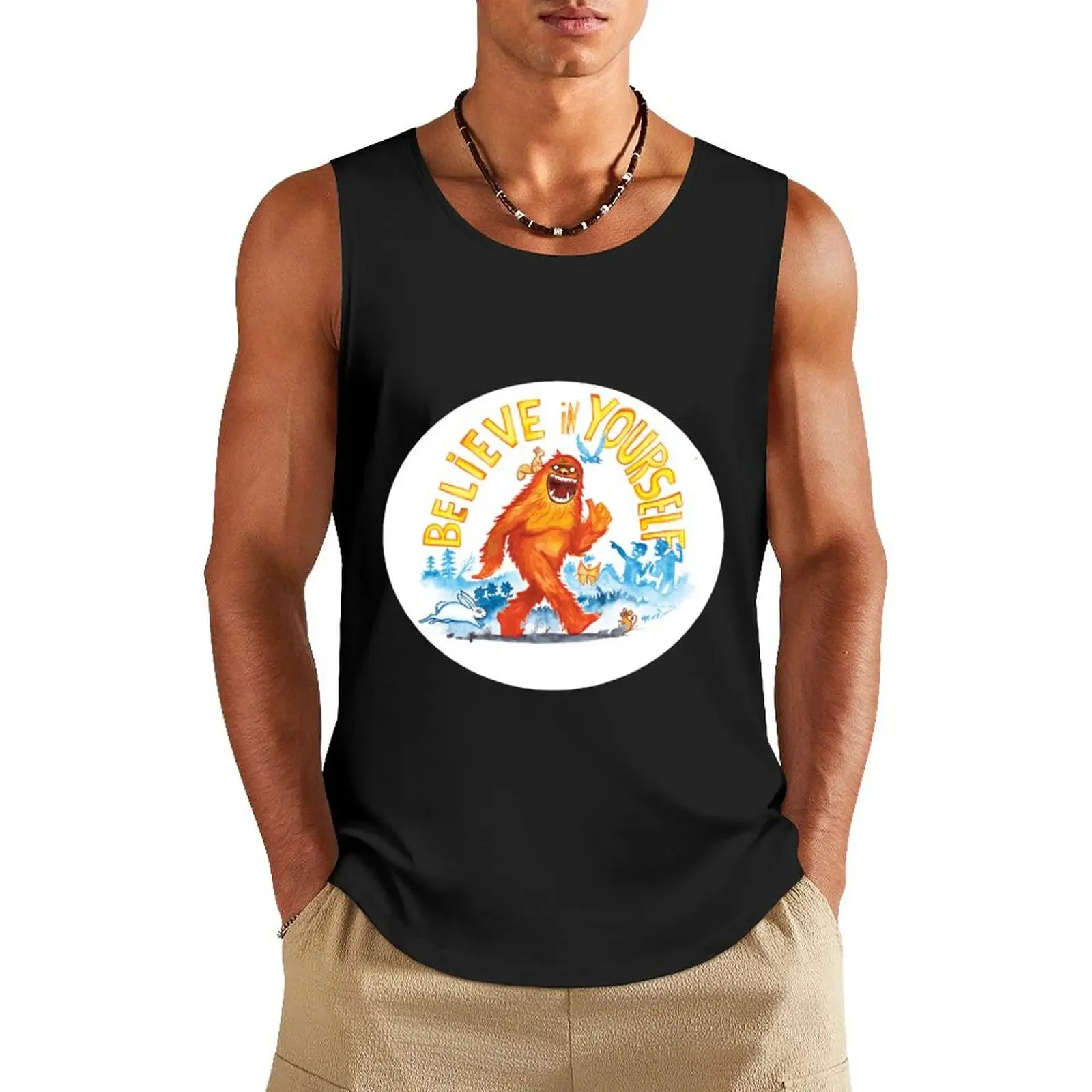 

Believe in Yourself! -Sasquatch Tank Top Bodybuilding clothing man gym top