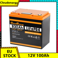 Cloudenergy 12V 100Ah LiFePO4 Battery Pack 1280Wh Energy 6000+ Cycles Built-in 100A BMS Support Series/Parallel for Backup Power