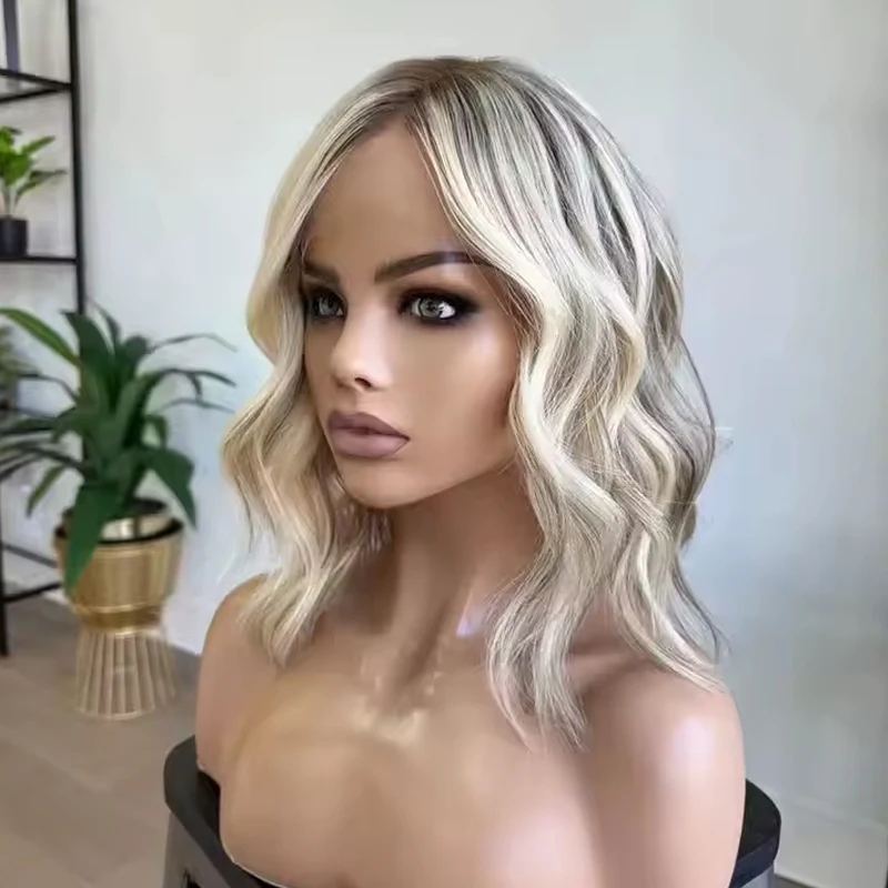 Natural Synthetic hair wig Hair highlighter colored lace wig Pre-pulled hairline double pull wig For Women Daily Party Use