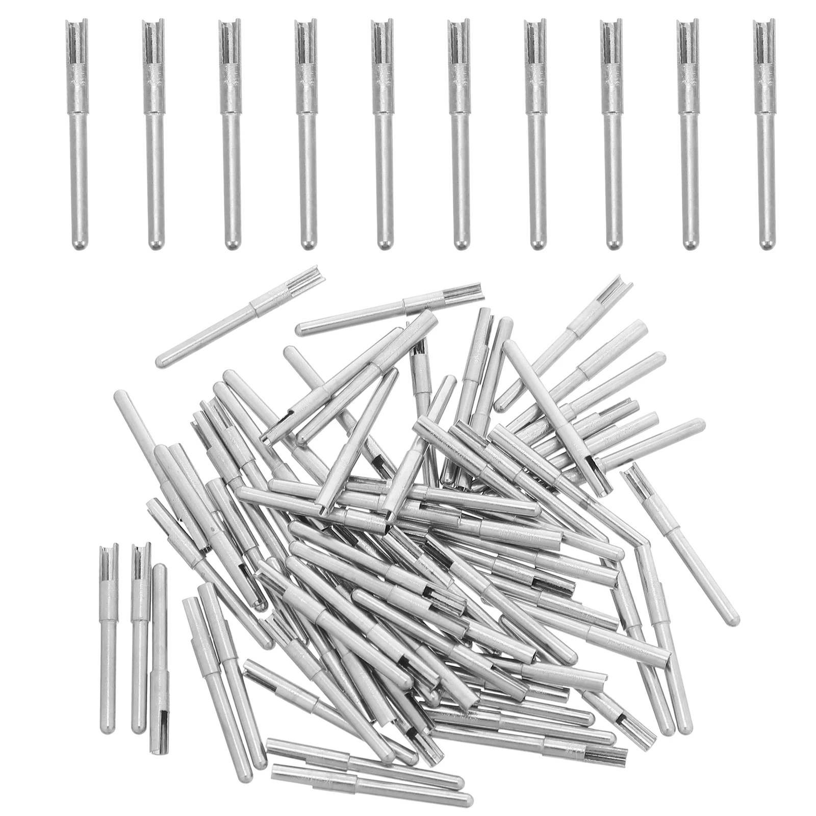 

100pcs Copper Pin Terminal Nickel Plated Brass Reusable Electrical Connectors Heavy Duty Wiring Automotive Communication