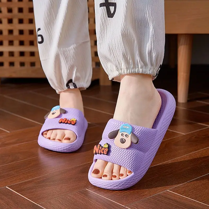 New Type of Slippers for Women in Summer Wearing Thick Sole Increased Anti slip Cute Cartoon Indoor Bathroom Shower Girl Slipper