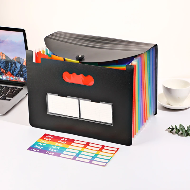 Portable A4 Expanding File Folder 13/25 Pockets Accordions Bag Rainbow Organizer Filing Box Paper Bill Receipt Document Holder
