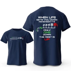 1N23456 Motorcycle Gear Biker Heartbeat Retro Printed Men's New T-shirt Fashion Casual Loose Summer Tshirts Short Sleeve T-shirt