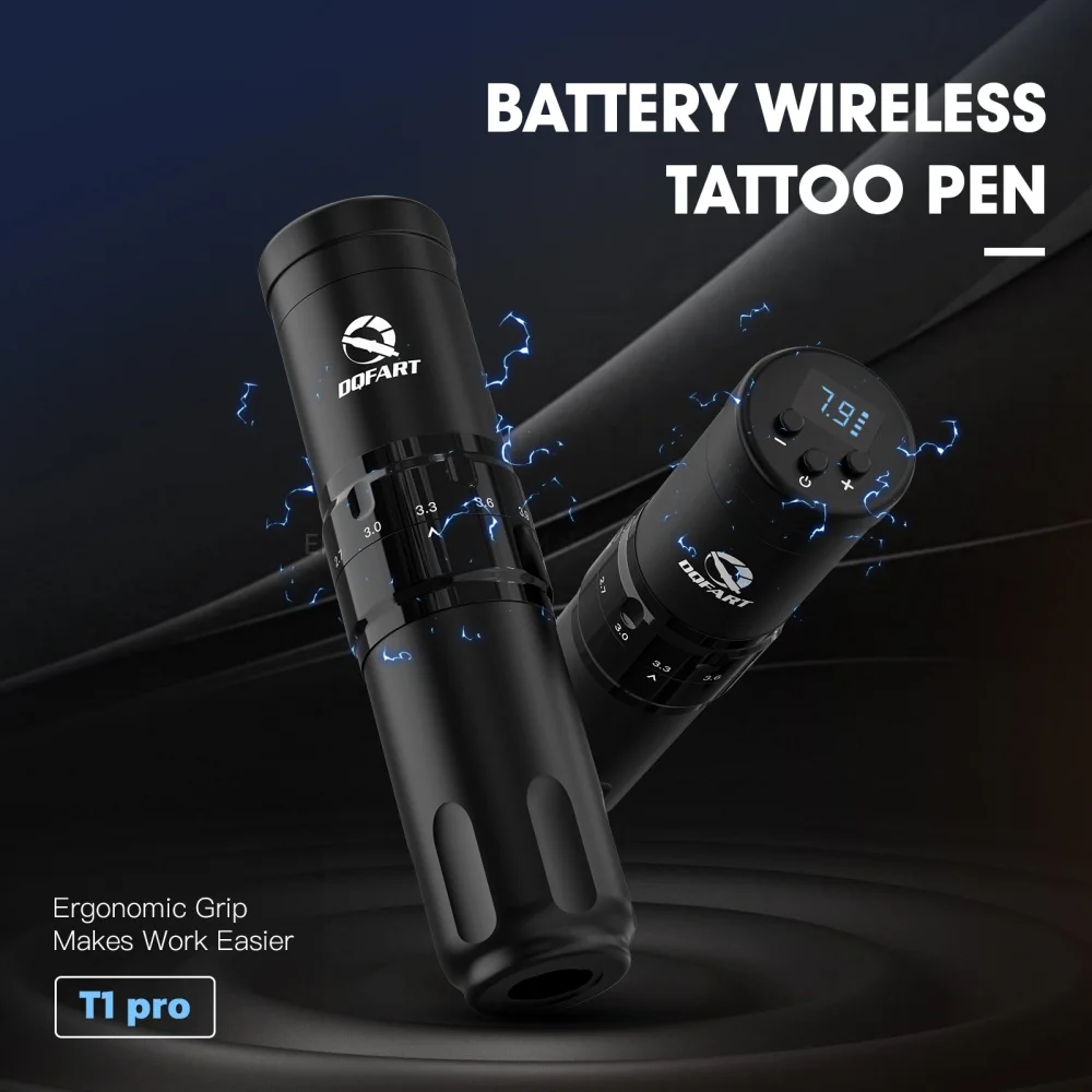 New T1Pro Set Alloy Electric Wireless Tattoo Machine Pen Rotation Adjustment Transfer Printing Gel Tattoo Ink Tattoo Artists