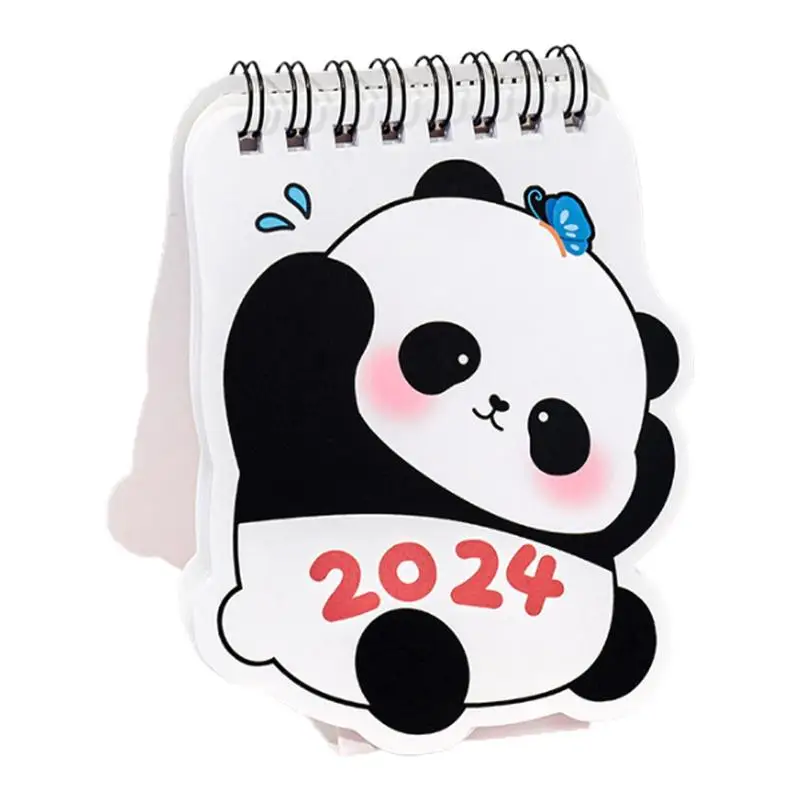 미니 달력 2024 미니 책상 달력, 귀여운 팬더, 6 월 2023 일, 12 월 2024 일, 일일 계획 및 정리