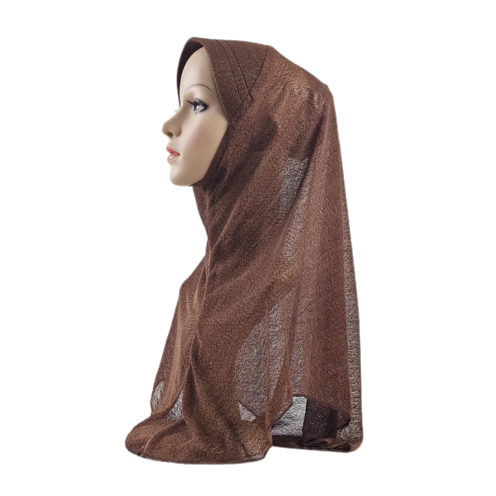 Muslim Women Hijabs Print Turban Pull on Ready Instant Scarf Full Cover Shawl One Piece Amira Chemo Cap Femme Islamic Head Wrap