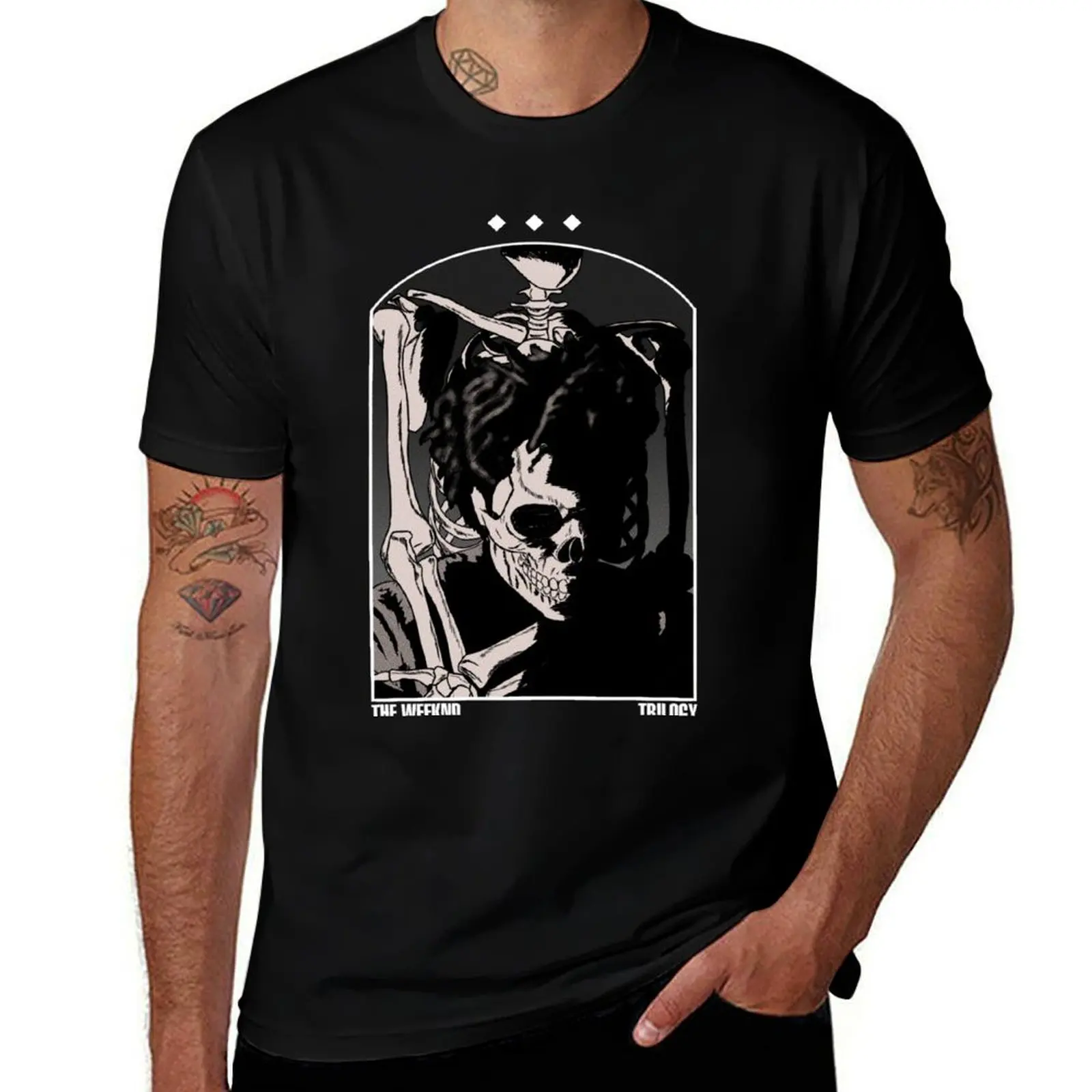 

T.L SKULL T-Shirt man t shirt luxury black cotton t-shirt plain for man package T-Shirt