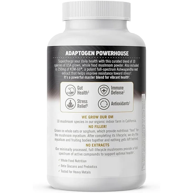 Master Mixed Mushroom Capsule Supplement, 10 Mushroom Complexes, Promote Immune , Vitality, And Relieve Stress