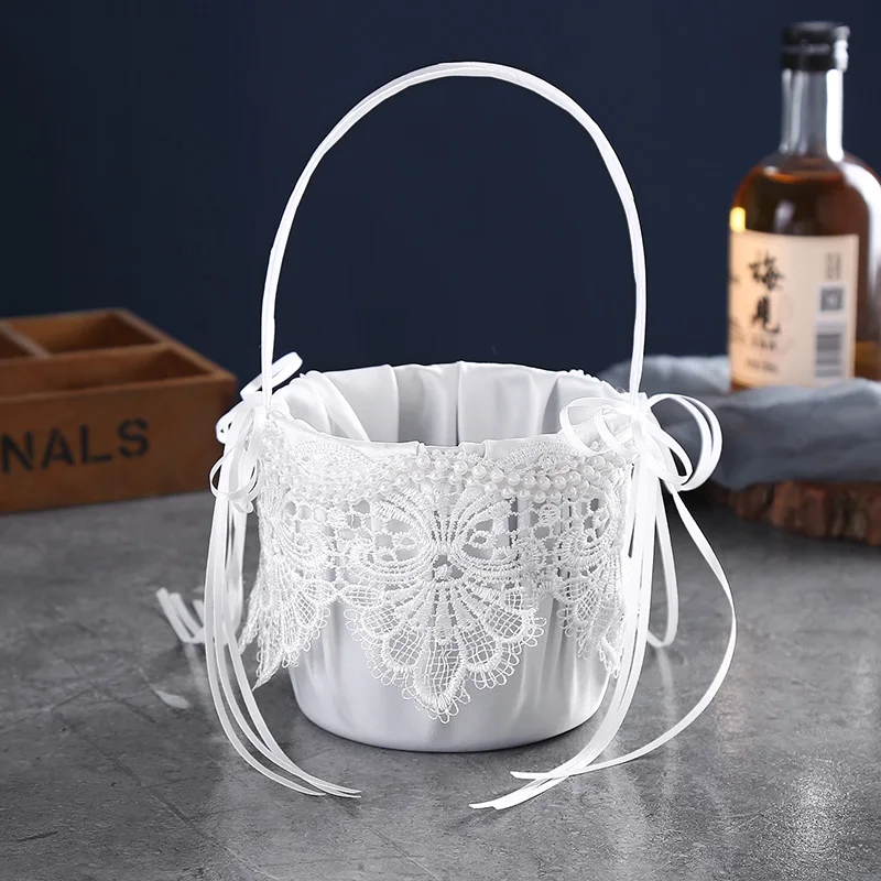 Европейский корзина для невесты и жениха, цветок, детский цветочный бант, кружевной Романтический Теплый лечебный Фотофон