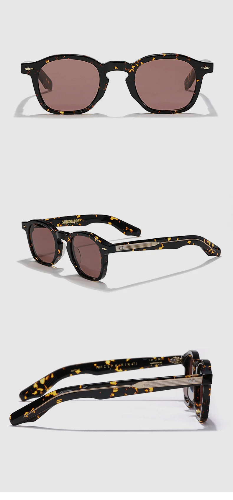Klassische Acetat-Sonnenbrille für Damen SUNSHADR ZEP Luxusmarke Top-Qualität Designer Handgefertigte UV400 Herren-Sonnenbrille kann graviert werden – Detail 19