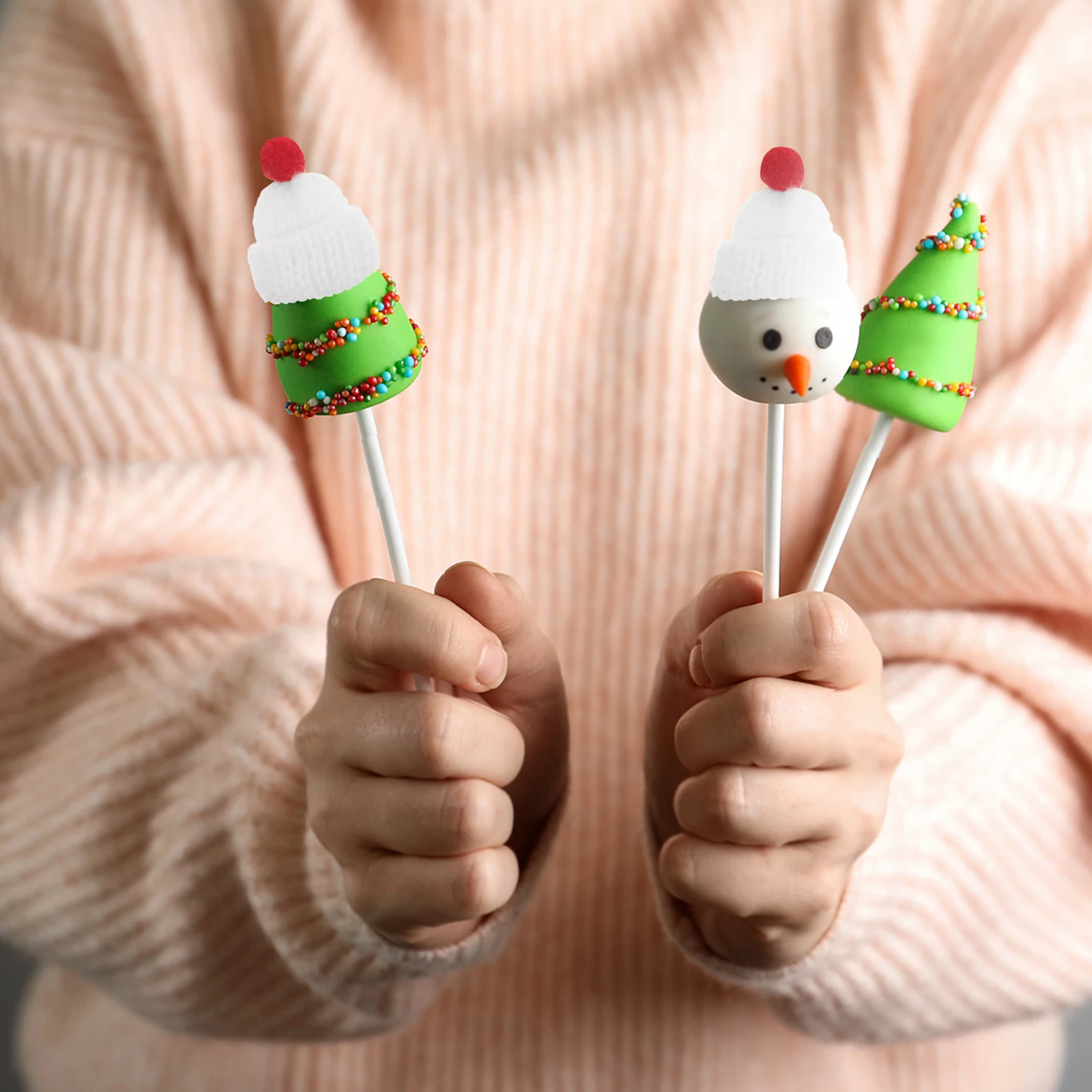 

12 Pcs Decorating Mini Santa Hat Baby Diy Hair Newborn White Craft Knitting Child