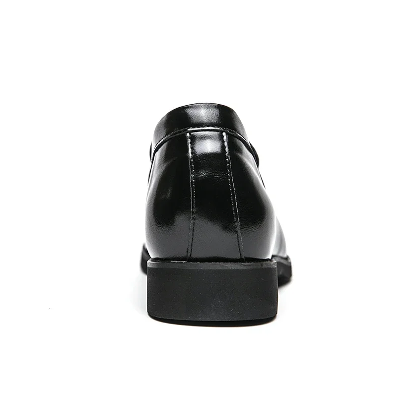 Black Men Loafers Shoes Wedding Business Men Dress Shoes Pu Leather Slip-On Solid Round Toe Handmade Men Shoes Size 38-44