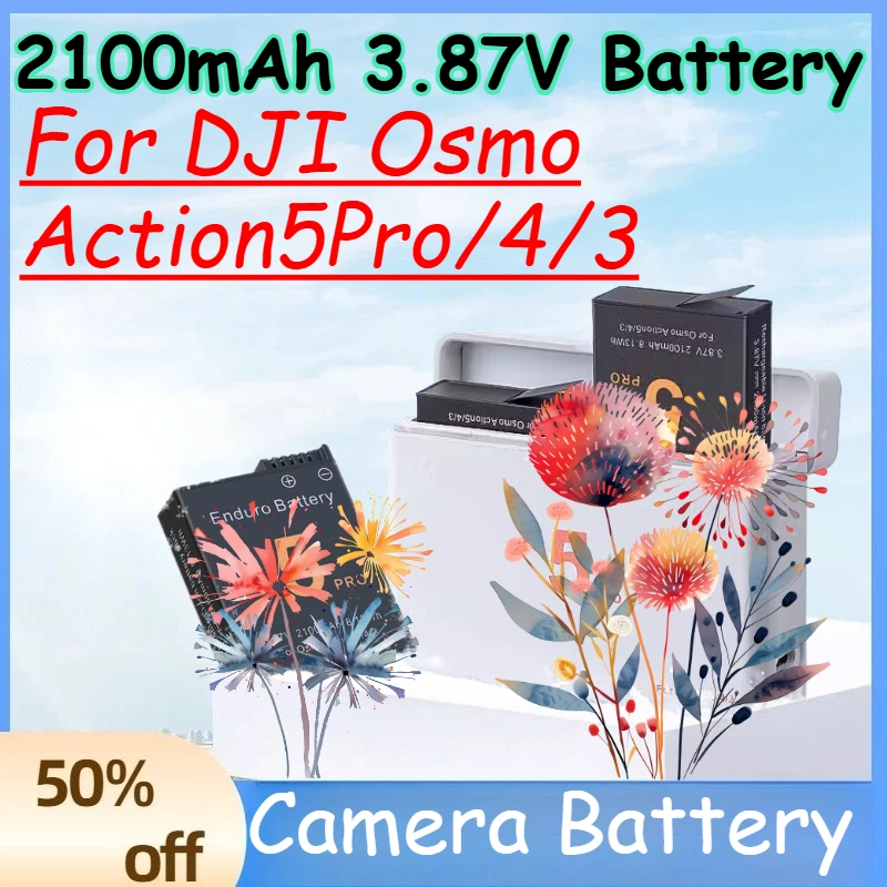 

2100mAh 3.87V Battery for DJI Osmo Action5Pro/4/3 General Replace The Rechargeable Camera Battery