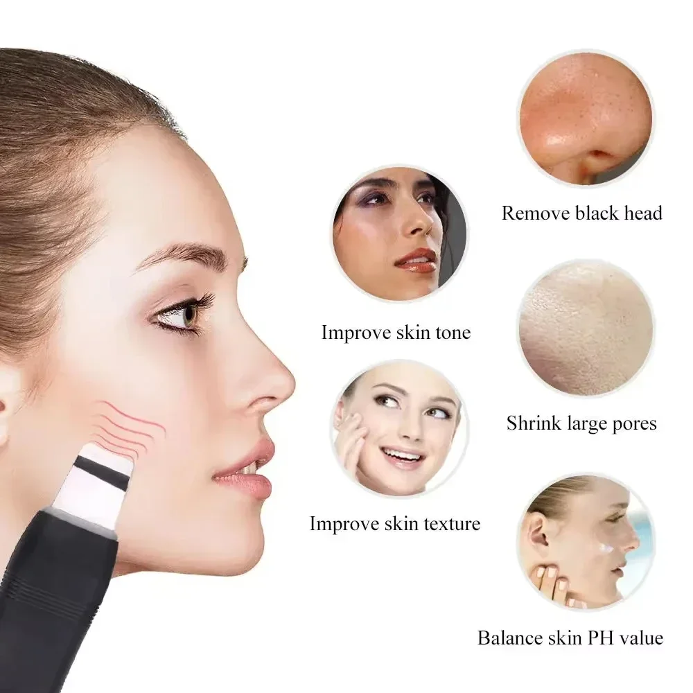 2 in 1 Deep Facial Cleansing Machine Ultrasonic Scrubber Negative Ion Cleansing for Blackhead Remove Shrink Large Pores