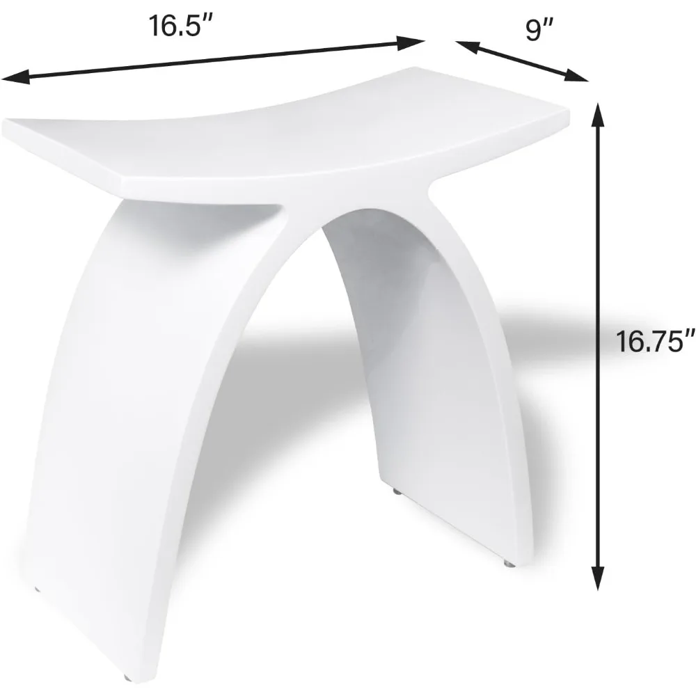 Refine RM1-White,Small Waterproof Shower Stool, Modern Medical Shower Chair,Rust-Resistant Materials 300 lbs Capacity