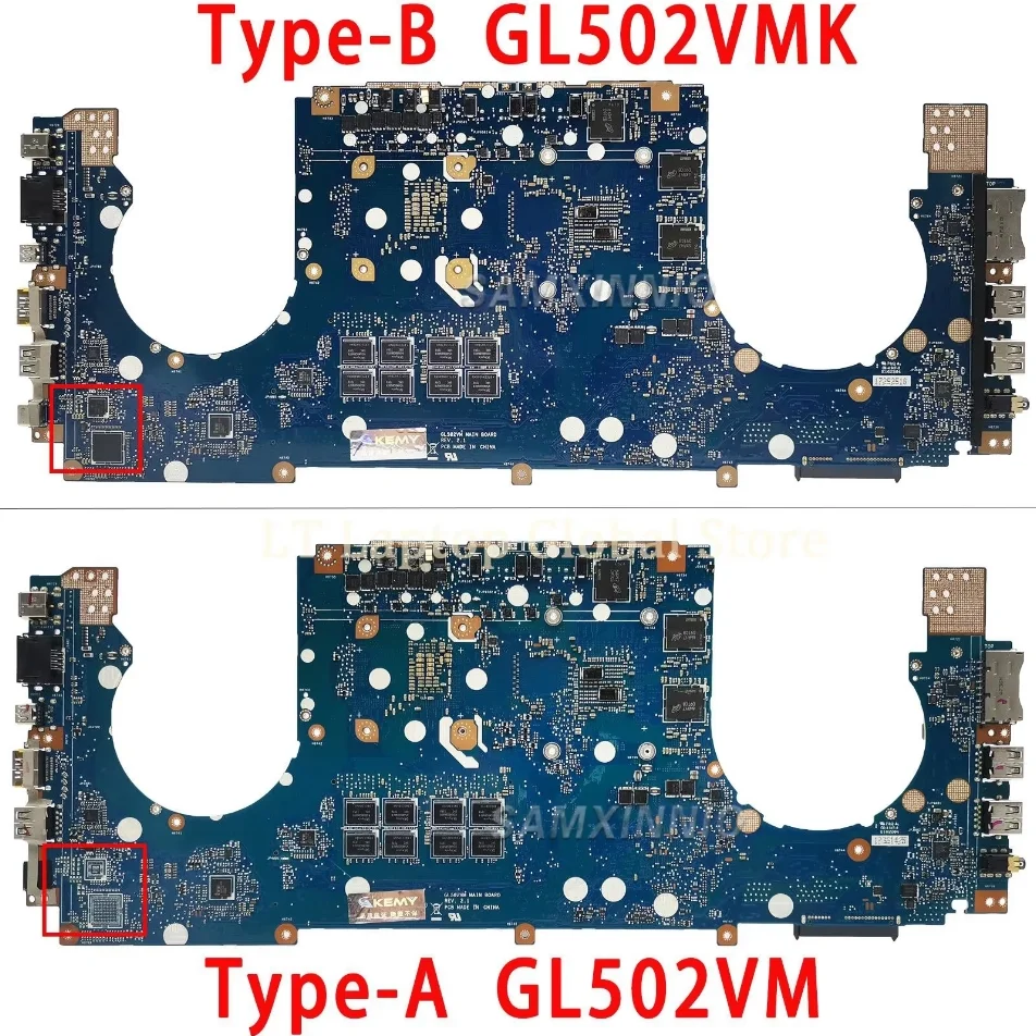 GL502VM/GL502VMK For ASUS Laptop Motherboard GL502VML GL502VMZ GL502V FX502VM S5VM S5V I5 I7 CPU 8G-RAM-GTX1060/V3G/V6G DDR4