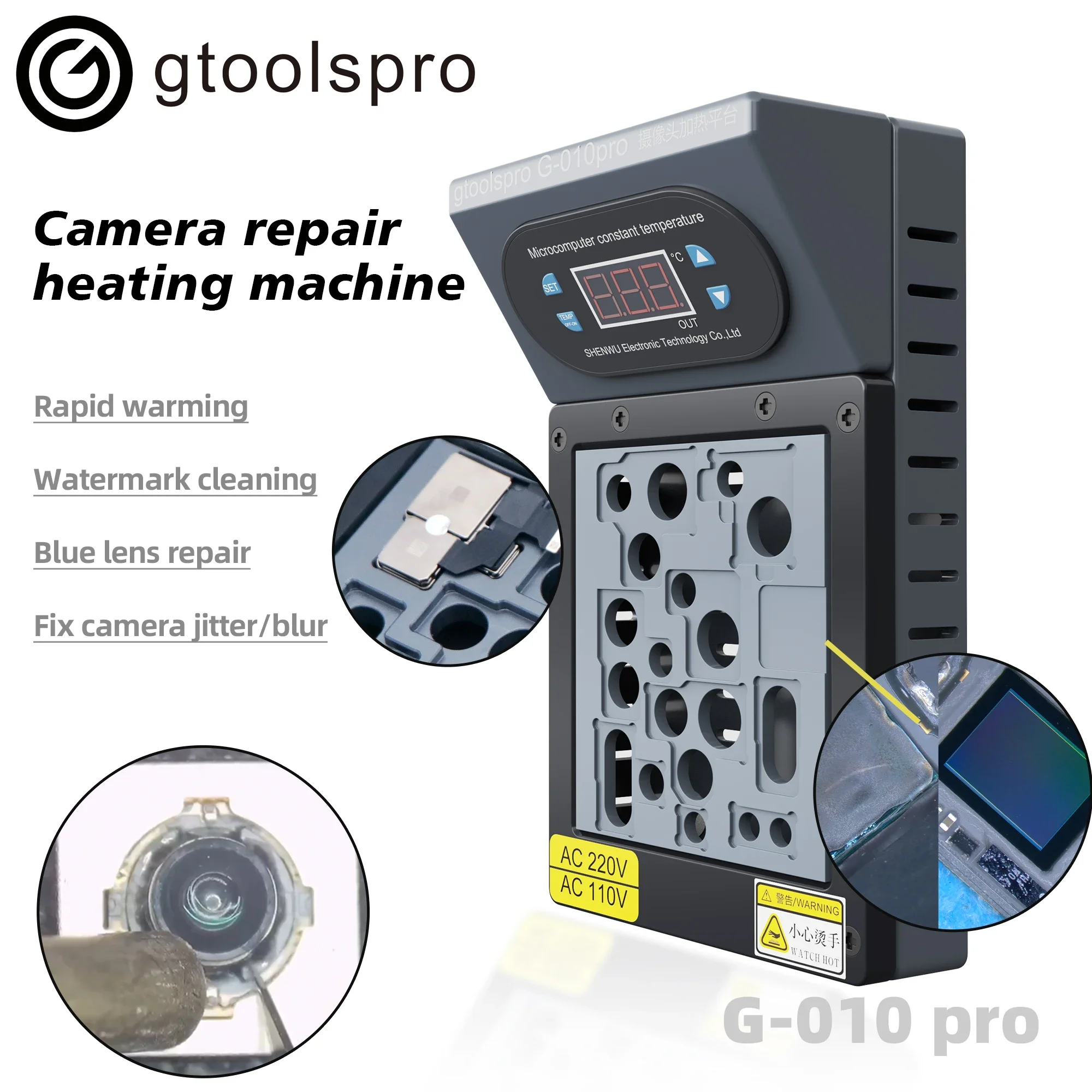 

Gtoolspro G-010 Pro Camera Repair Heating Platform iPhone Rear Camera Fix Camera Jitter 7G-14 Pro max Rear Large Camera Repair