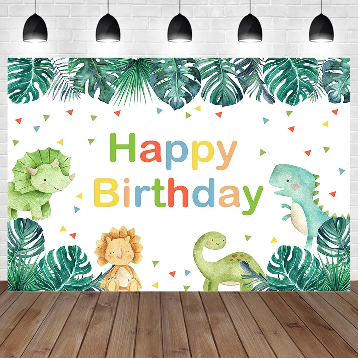 

Cartoon Dinosaur Theme Birthday Photography Background Tropical Jungle Tyrannosaurus Rex Backdrop Boy Baby Newborn Studio Photo