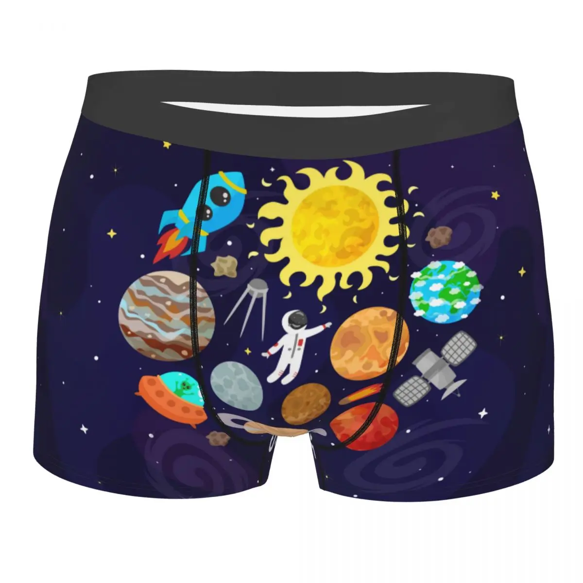 Man Space Galaxy Cartoon Magical Boxer Briefs Shorts Panties Soft Underwear Male Fashion Plus Size Underpants