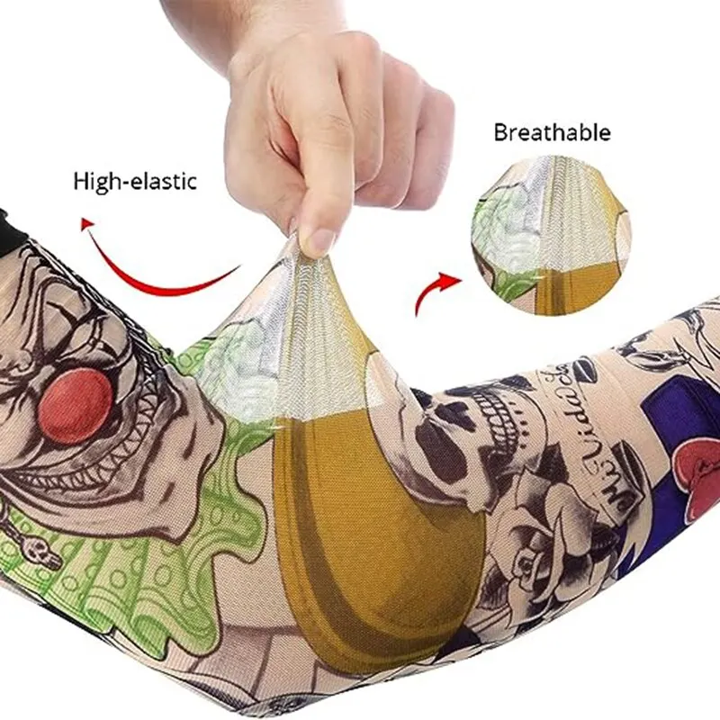 Rękaw z tatuażem z kwiatowym tatuażem na ramię Bezszwowy tatuaż na rowerze na świeżym powietrzu i rękaw chroniący przed słońcem 1 szt. Rękaw z