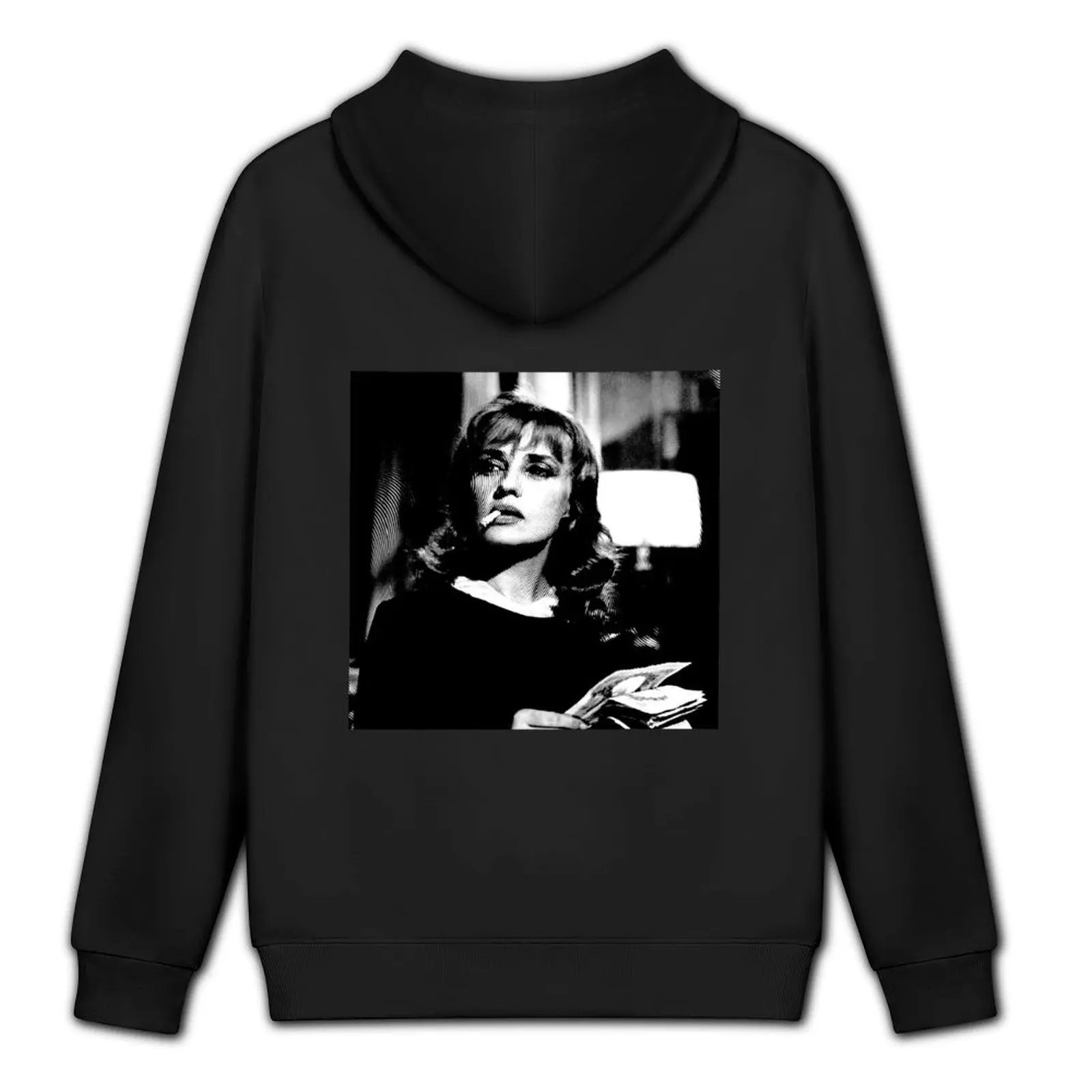 Jeanne Moreau Linocut باللونين الأبيض والأسود هوديي ملابس جمالية ملابس رجالي بلوزة ملابس شتوية جديدة في هوديس وبلوزات #5