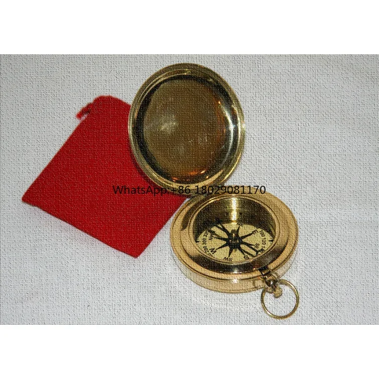 Nautical Sundial Compass With Wooden Box Collectible Marine Sun Dial Compass Antique Compass Nautical Item