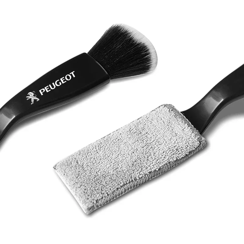 Car Clean Brush Multifunctional Car Air Vent Outlet Dust Removal Brushes for Peugeot 508 RCZ 208 3008 108 406 Wheel Center Caps