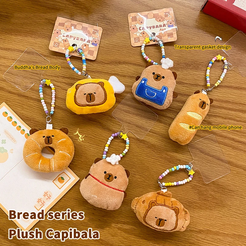 

apybara Plush Keychain for Backpacks - Cute Stuffed Animal Keyring, Kawaii Cartoon Pendant Gift for Couples & Friends (2 Pcs)