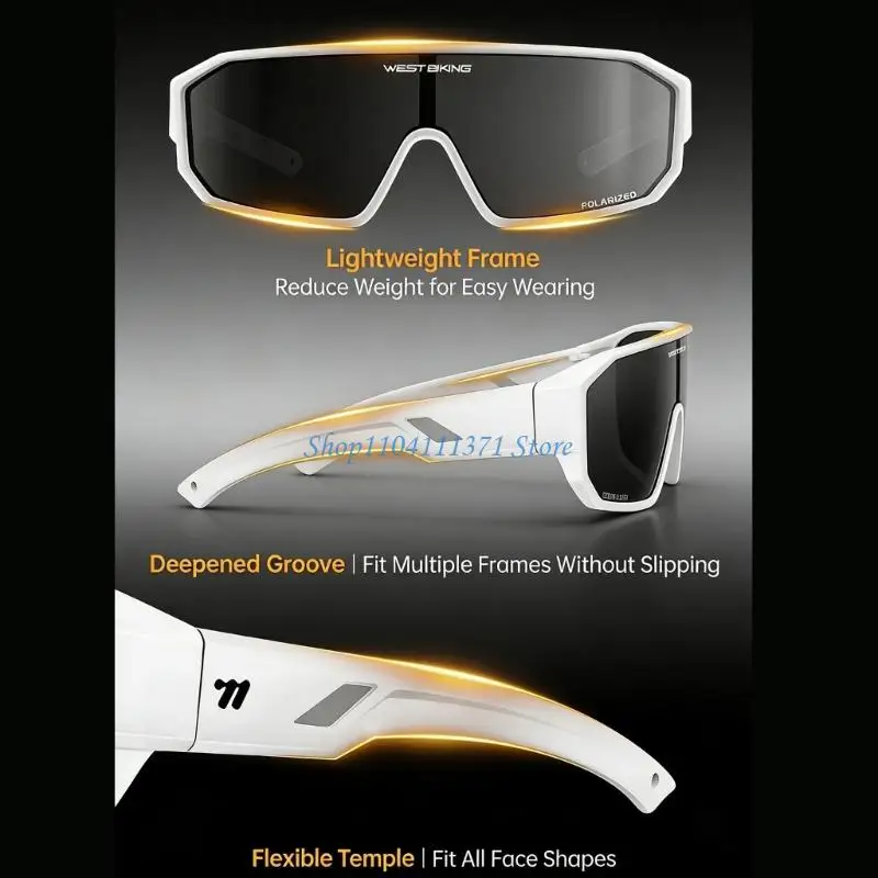 

P9FC Sports Sunglasses Fit Over Myopia Glasses Outdoor Cycling Glasses for Women Men