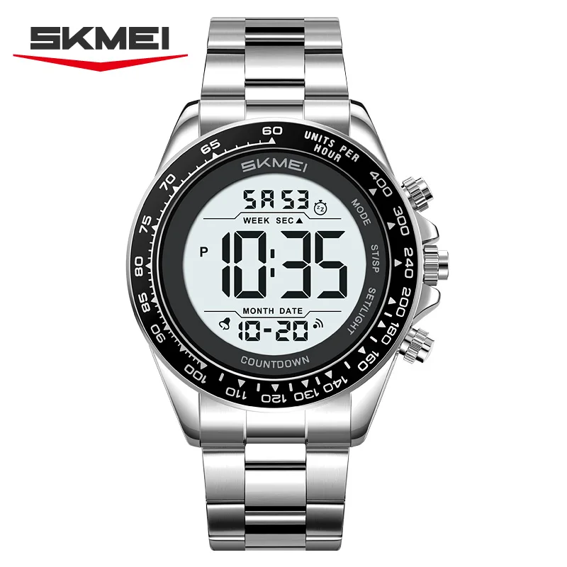 

SKMEI 2659 Fashion Luxury Stopwatch LED Waterproof Steel Watches Men Sport Watch Mens Digital Wristwatches relogio masculinoel