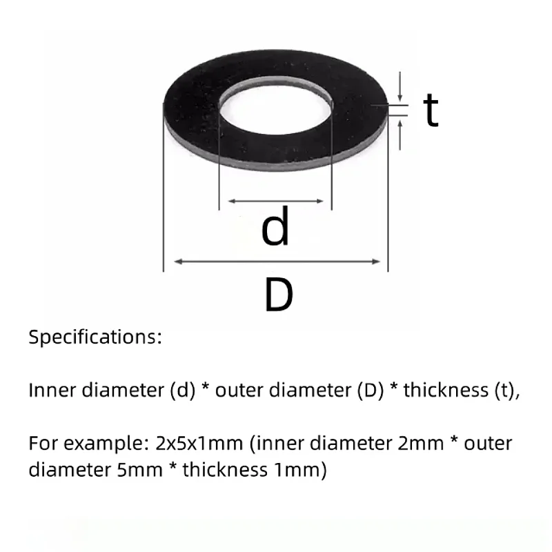 M2 M2.5 M3 M3.5 M4 M5 M6 M8 M10 M12 White/Black Steel Paper Fibre Flat Gasket Round Seal Washers Insulated Wear-Resistant Washer