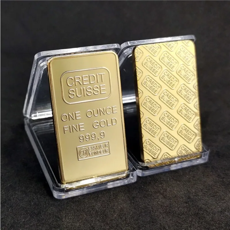 1pcs Simulation Gold Plated Credit Bullion Bar 1 OZ Gold Plated Ingot Sussie Gold Plated Bullions