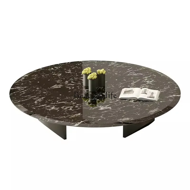 

American Pure Natural Luxury Stone Endtable Marble Minimalist Villa Living Room Light Luxury Suspension Tea Table