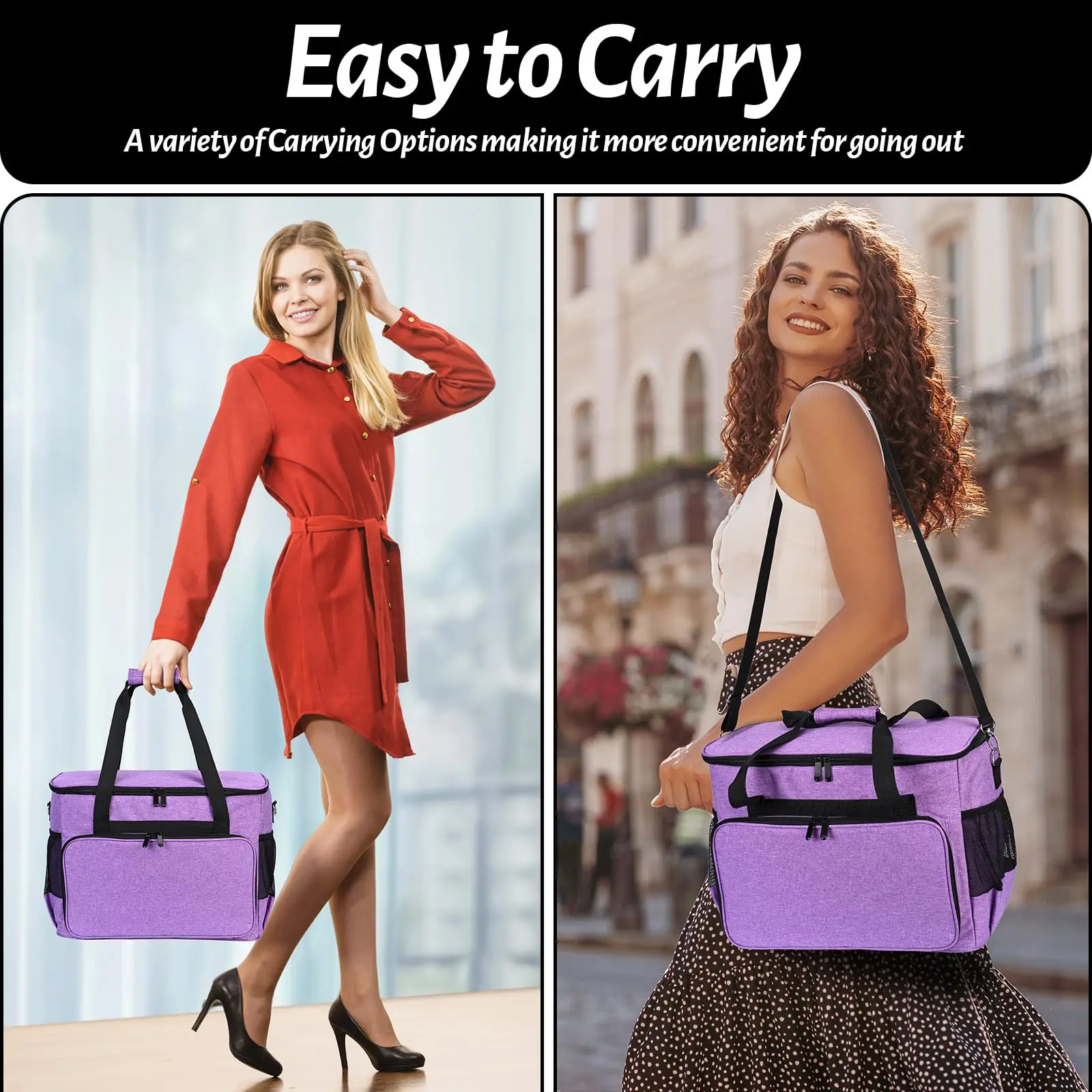 Premium Sewing Machine Carrying Case - Padded Storage Bag with Multiple Pockets & Accessory Organizer - Stylish Travel Tote