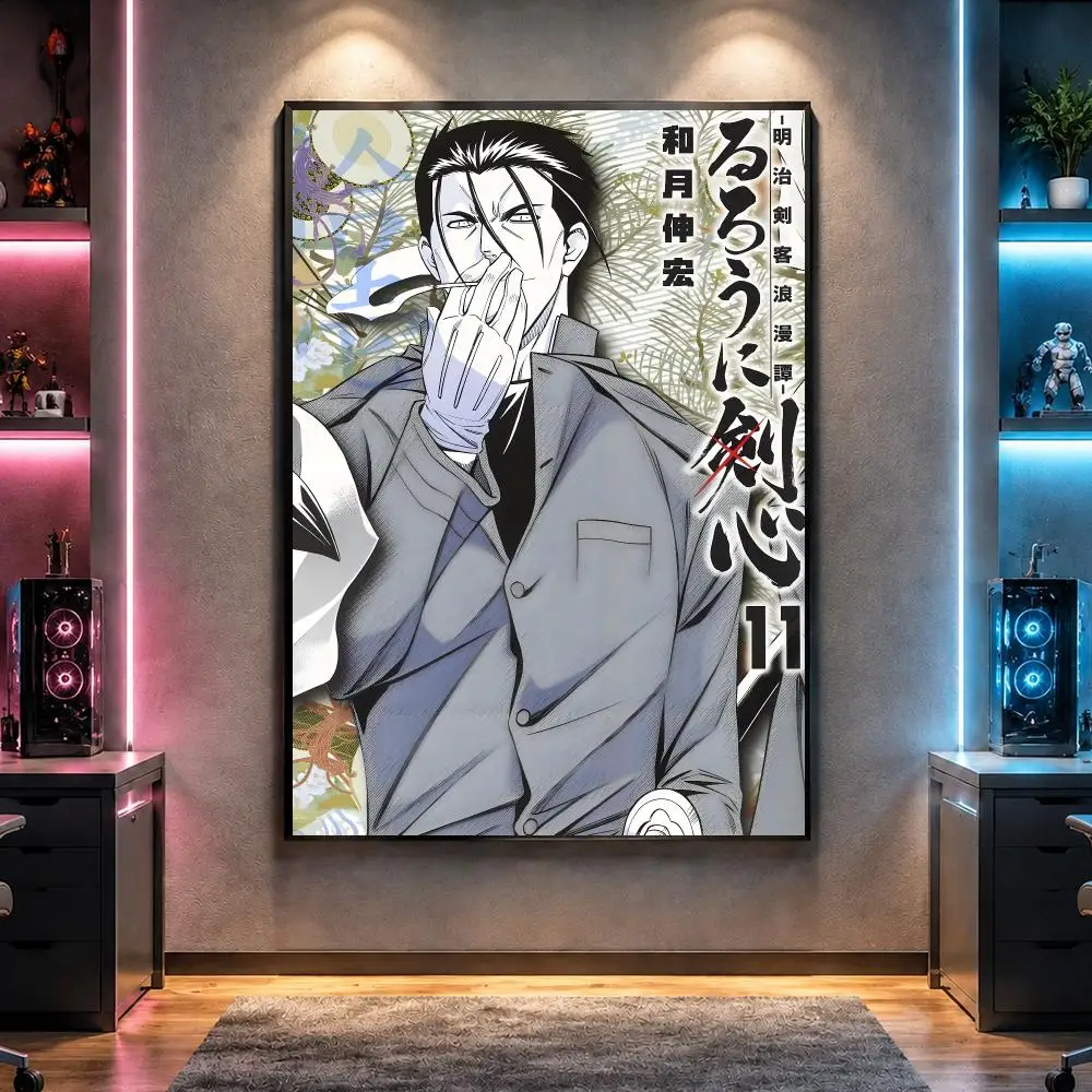 Anime R-Rurouni Kenshin Poster Wall Art Bedroom Living Room Dorm Bar Cafe Gym Studio Home Decor Gifts