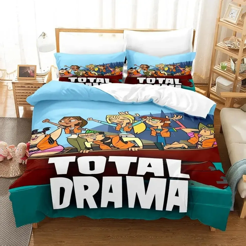 3D Print Total Drama Bedding Set,Duvet Cover Comforter Bed Set Quilt Cover Pillowcase,King Queen Twin Size Boys Girls Adultse