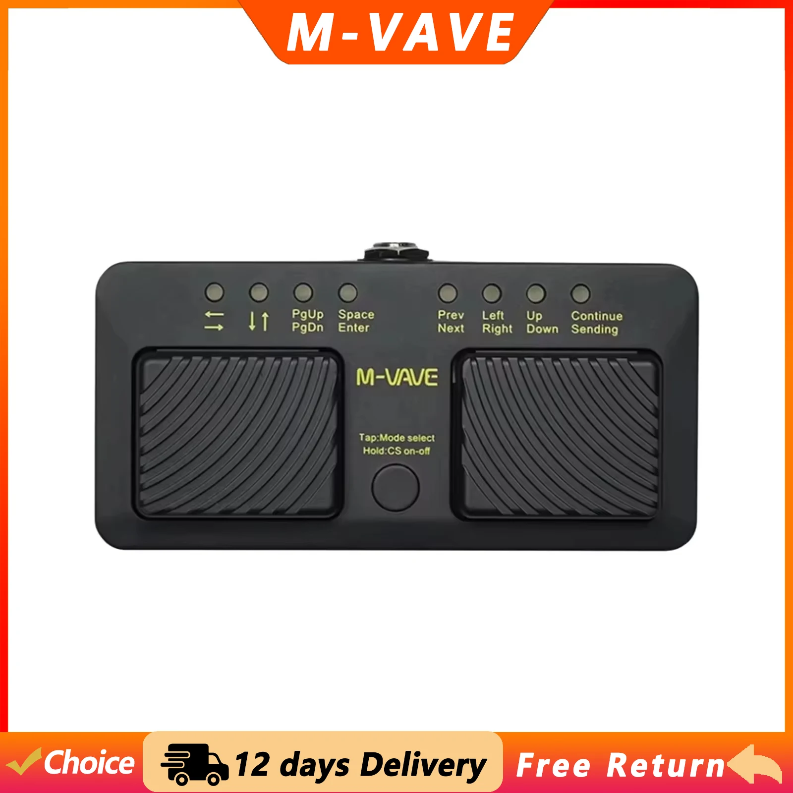 M-VAVE Cube Turner Pro Wireless Page Turner USB Rechargeable Silent Bluetooth Foot Pedal for iPad iPhone Tablet Smart Phone