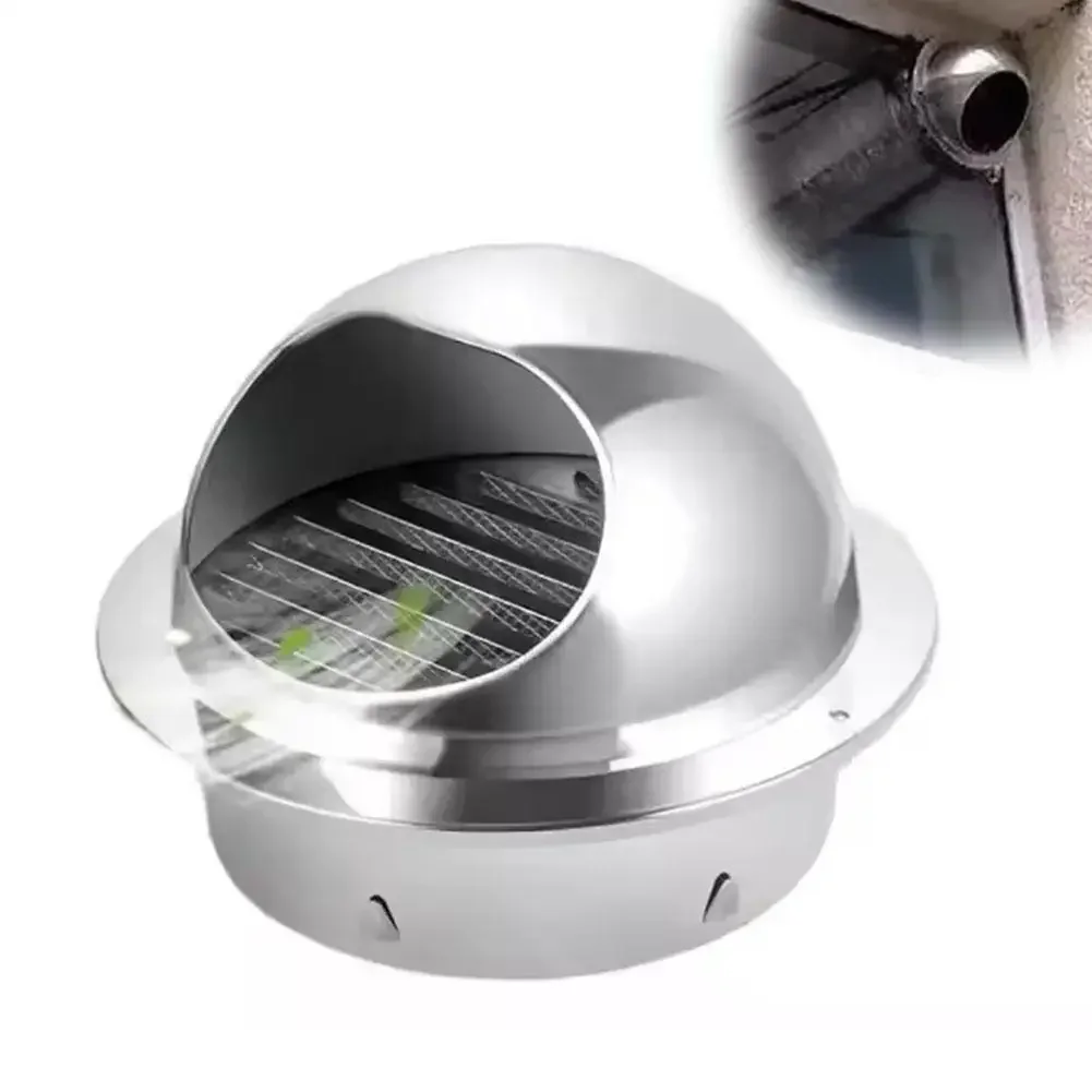 100/80MM Stainless Steel Wall Ceiling Air Vent Ducting Ventilation Exhaust Grille Cover Waterproof Outlet HeatingCoolingVentsCap