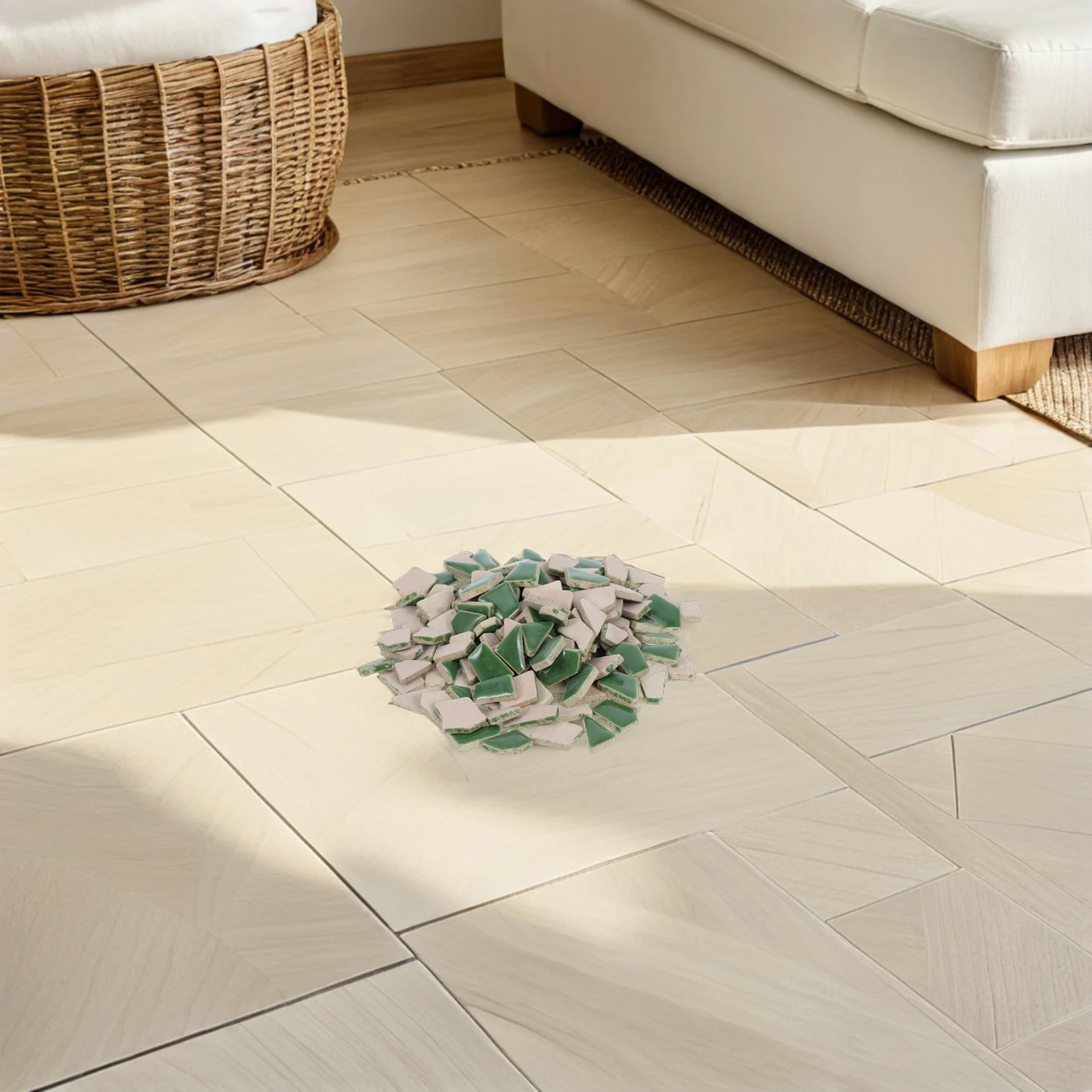 

Ceramic Shards Decorative Tile Mini Tiles for Kids Stitching Home Decoration China Green Broken Porcelain