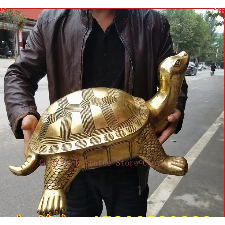 Statue de tortue FENG SHUI en laiton, 55CM, énorme, boutique à domicile, efficace, business, jin gui, or, tortue, offre spéciale