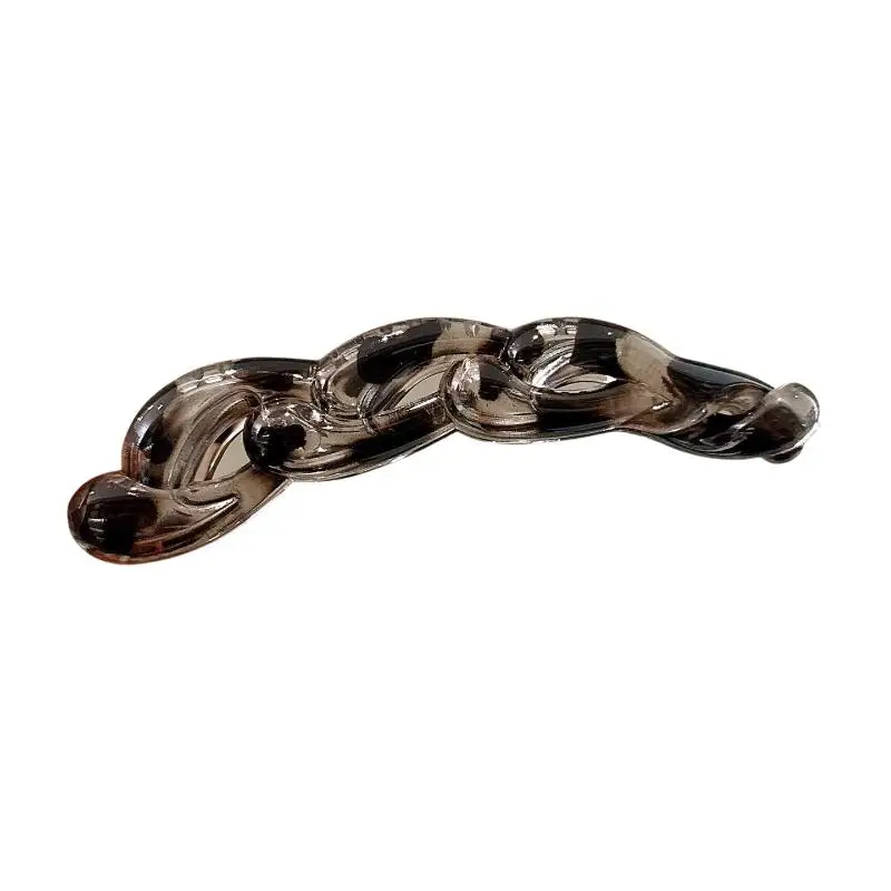 2 Stück Damen Acryl Retro Gedrehte Haarspangen Bananenklammern Leopardenmuster Haarklammern Pferdeschwanz Haaraccessoire – Detail 7