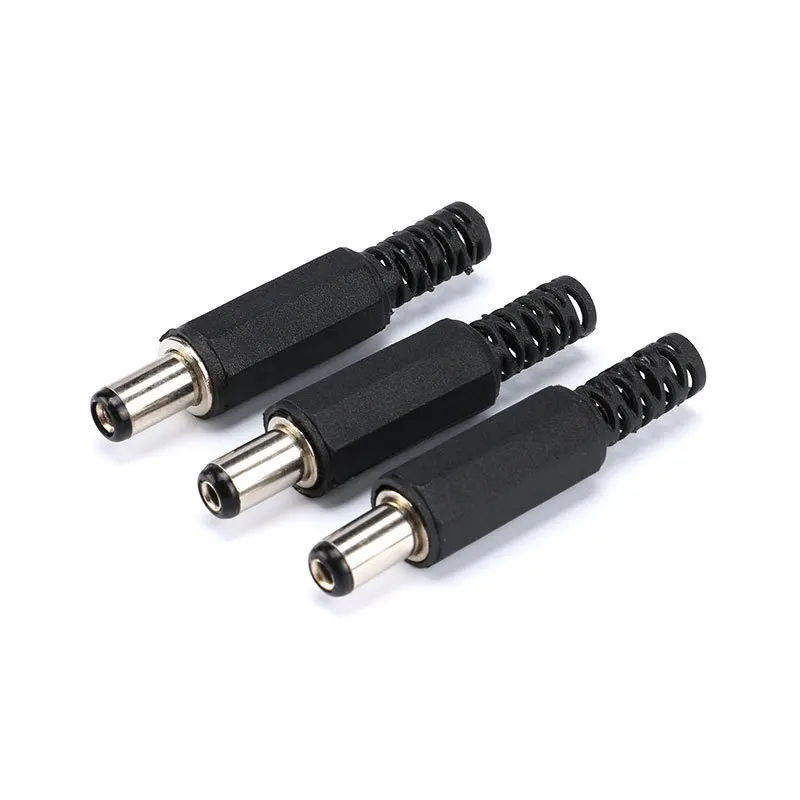 5Pcs DC Connectors 5.5x2.1mm 5.5x2.5mm DC Power Plug Male Female Jack Socket Nut Panel Mount DC Power Adapter Connector 5.5*2.1