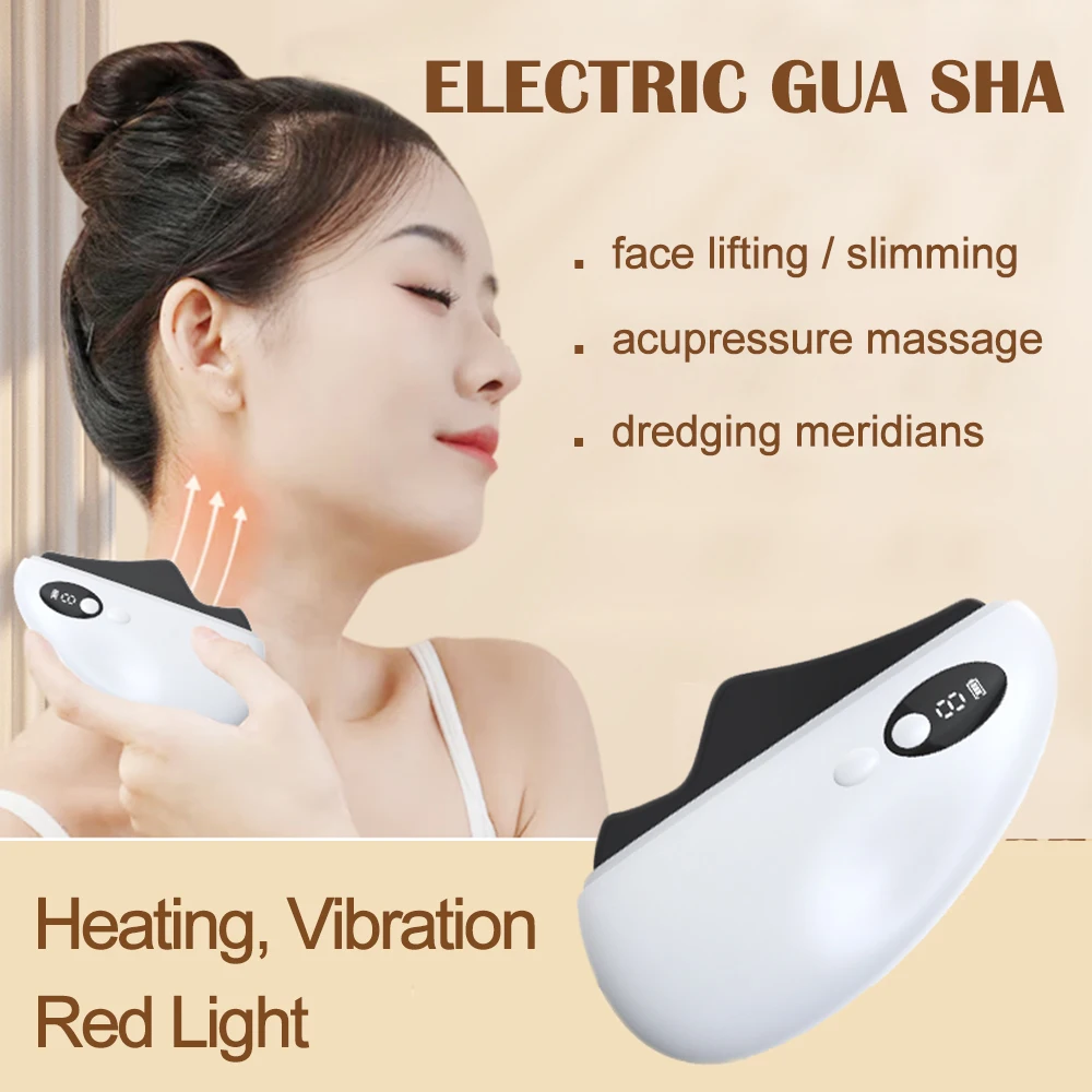 

Electric Guasha Face Massager Scraper Board Wrinkle Face Lift Device Gua Sha Plate Facial Lifting Firming Skin Care Tool