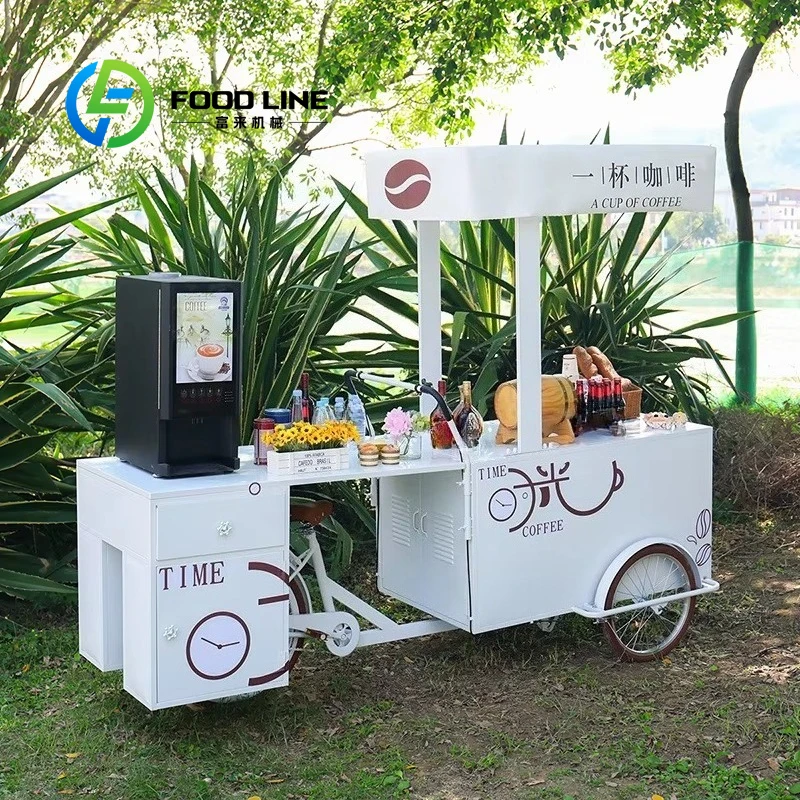 Customized High Quality Commercial Ice Cream Bicycle Vending Cart Mobile Snack Trolley For Street Retail Urban Outdoor